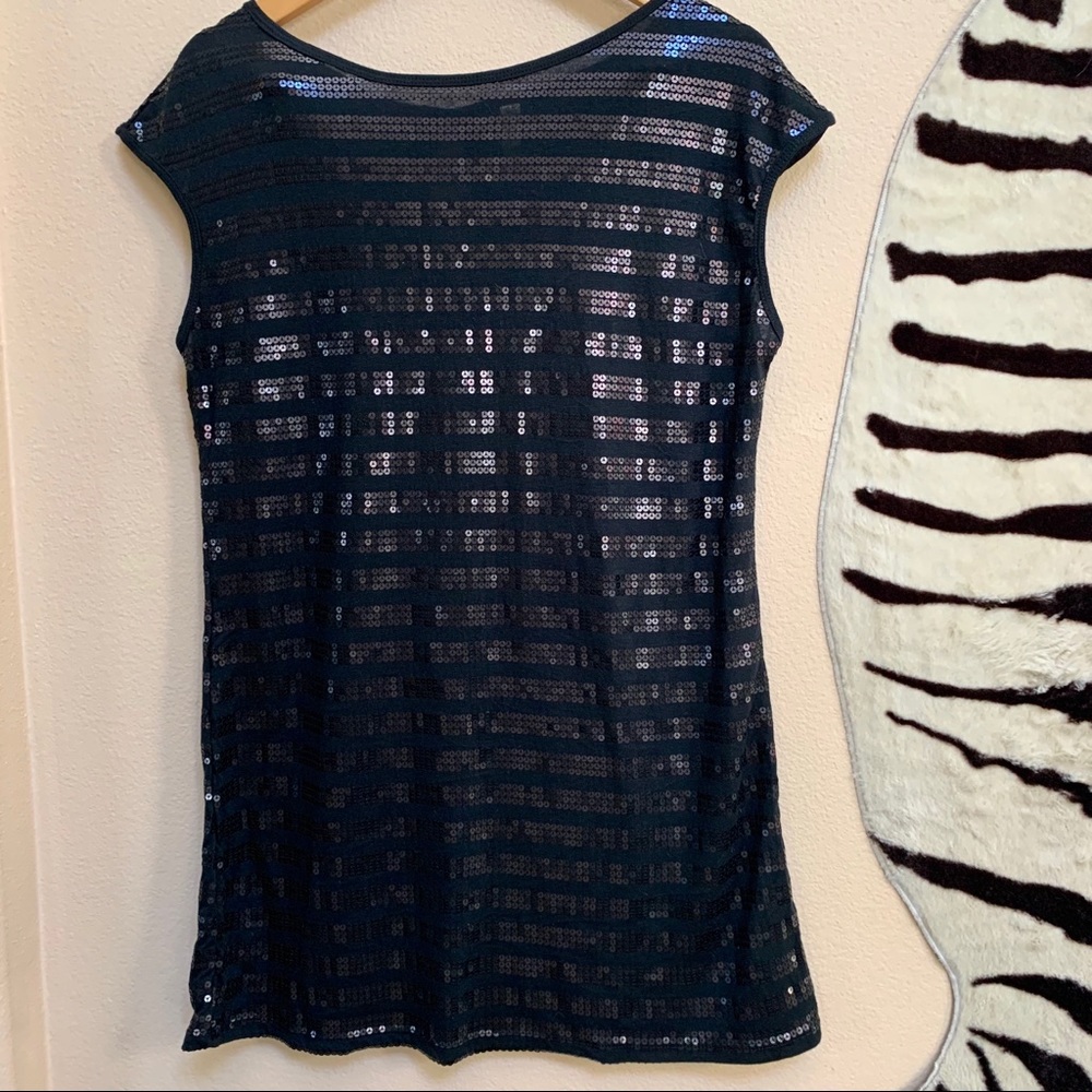XHILARATION SEQUINNED sleeveless Black Tunic Dress